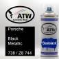 Preview: Porsche, Black Metallic, 738 / Z8 744: 400ml Sprühdose, von ATW Autoteile West.